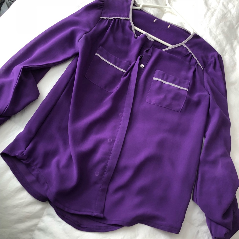 Purple button down